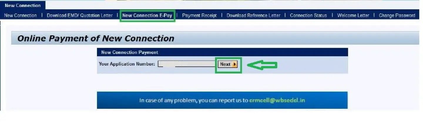 electric new connectio payment step 1